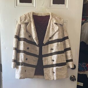Elegant Cream and Brown Teddy Jacket